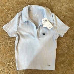 Hollister XXS baby polo in sky blue NWT
